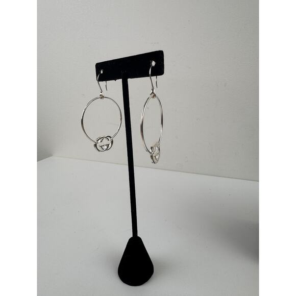 GUCCI Britt Interlocking GG Hoop Drop Dangle Earrings Sterling Silver 925 NEW - Picture 6 of 10